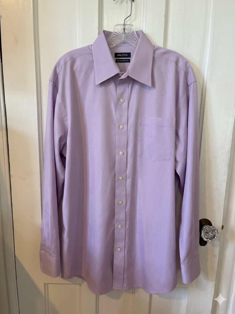 Nautica Men's Light Purple Long-Sleeve Dress Shirt